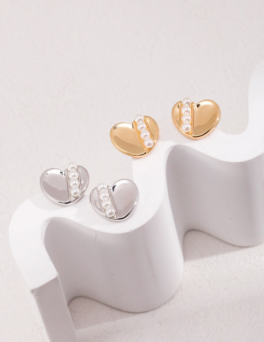 Love Pearl Stud Earrings-0